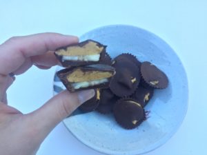 frozen treat dark chocolate peanut butter banana bites